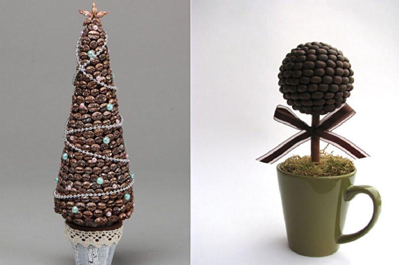 DIY kafijas topiary (kafijas koks) - foto