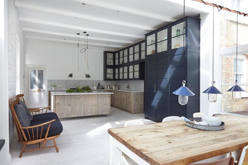 Foto dapur yang indah - Ruang makan-dapur di London