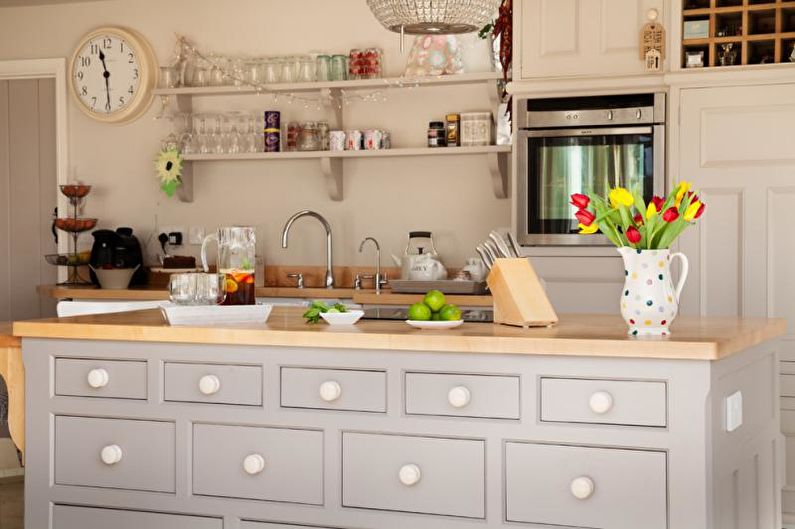 Foto de hermosas cocinas - Cocina con muebles de campo