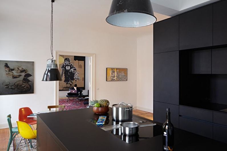 Krásná kuchyně fotografie - Matte black kitchen