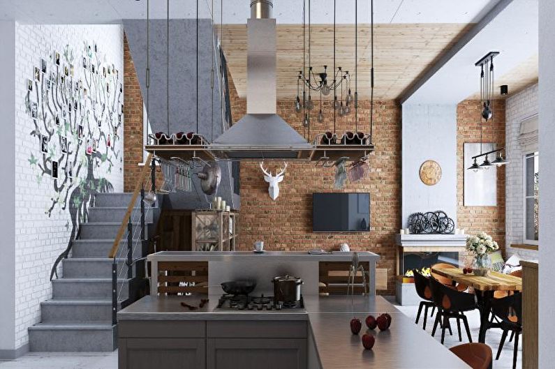 Diseño de interiores en estilo loft - Textil, decoración e iluminación