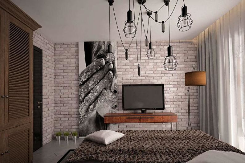 Design d'intérieur de chambre de style loft - photo