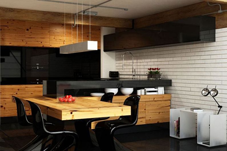 Cocina de diseño de interiores en estilo loft - foto