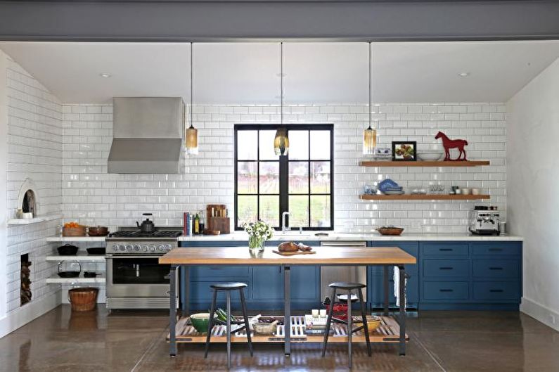 Interior design kitchen in the loft style - photo