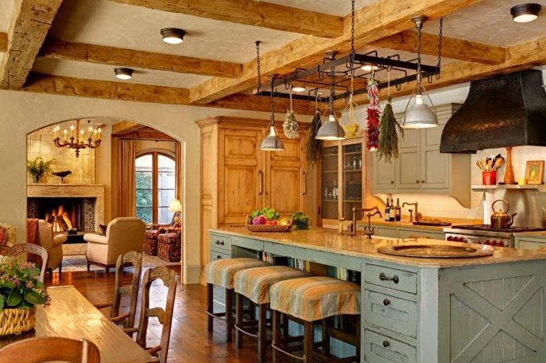 Country-style kitchen-dining room - Interior Design