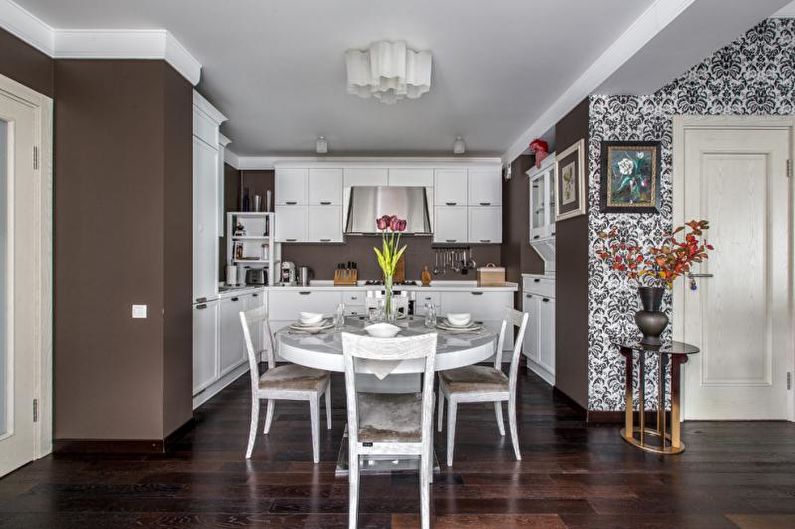 Interior design of the kitchen-dining room - photo