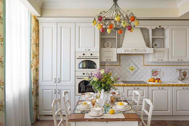 Interior design of the kitchen-dining room - photo