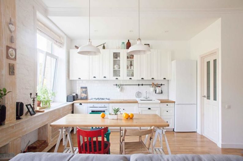 Interior design of the kitchen-dining room - photo