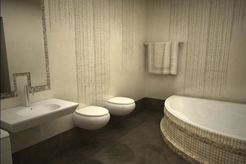 Design del bagno combinato - Finitura a pavimento