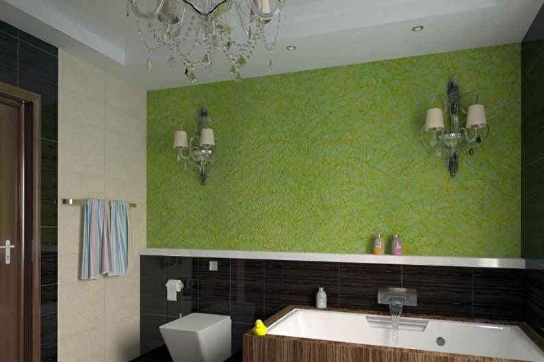 Diseño de baño combinado - Decoración de pared