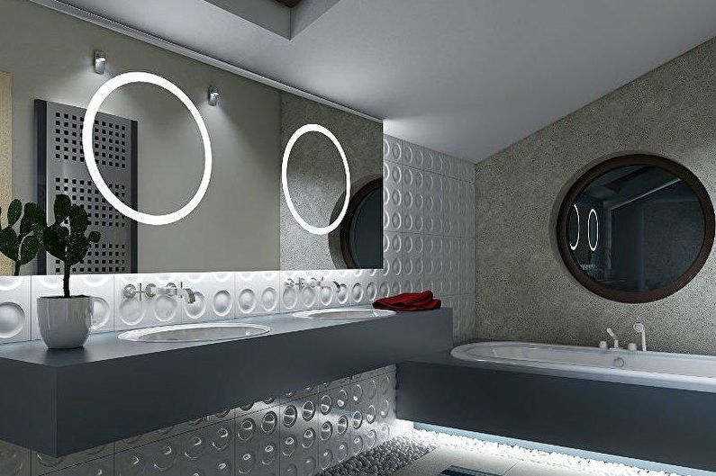 Kombiniertes Hightech-Badezimmer - Innenarchitektur