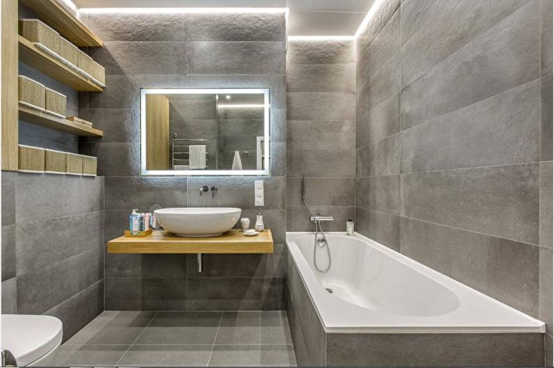 Diseño interior de un baño combinado - foto