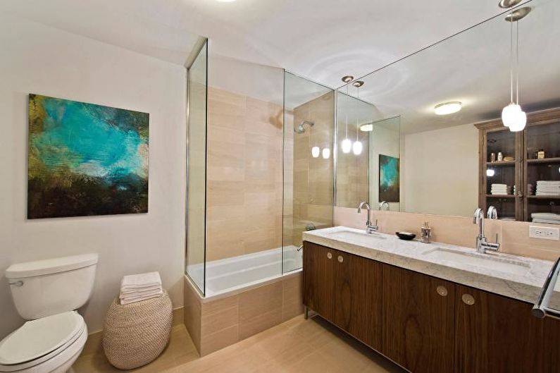 Diseño interior de un baño combinado - foto