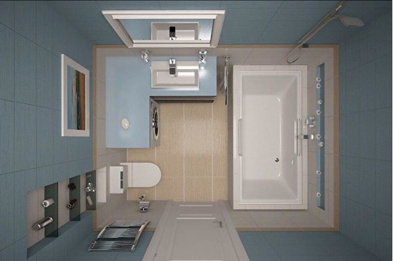 Diseño interior de un baño combinado - foto