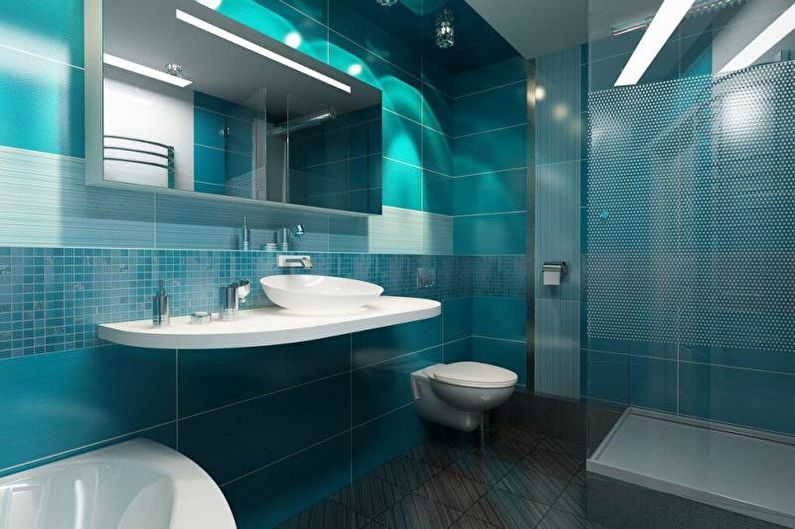 Diseño interior de un baño combinado - foto