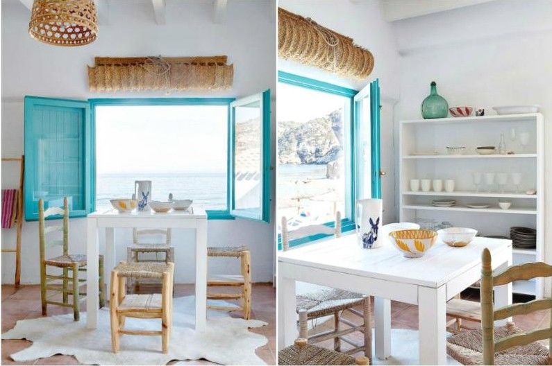 Design de interiores em estilo mediterrâneo - decoração e iluminação