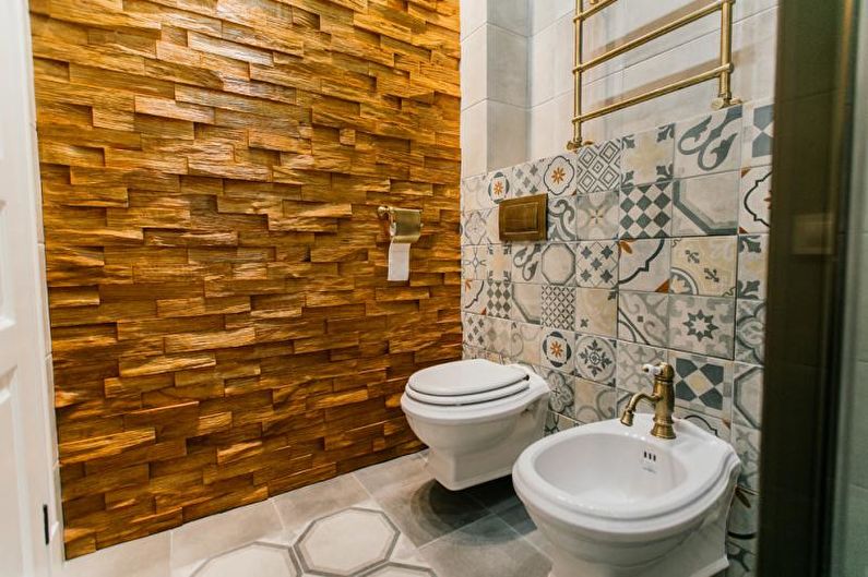 Ang disenyo ng interior ng banyo ng Mediterranean style - larawan