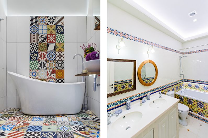 Design de interiores de banheiro em estilo mediterrâneo - foto