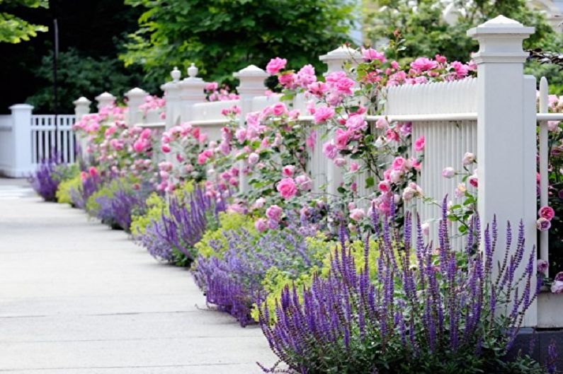 Border - Blomsterrabatt i stugan, idéer för landskapsdesign