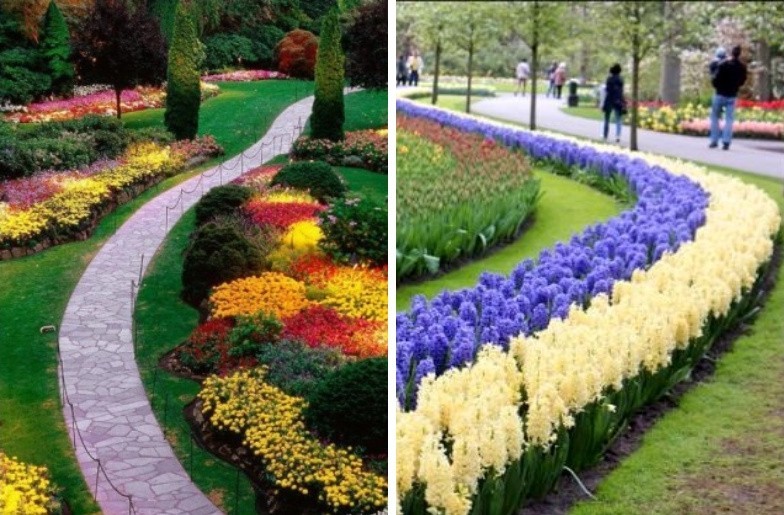 Rabatka - Blomsterrabatt på stugan, idéer för landskapsdesign