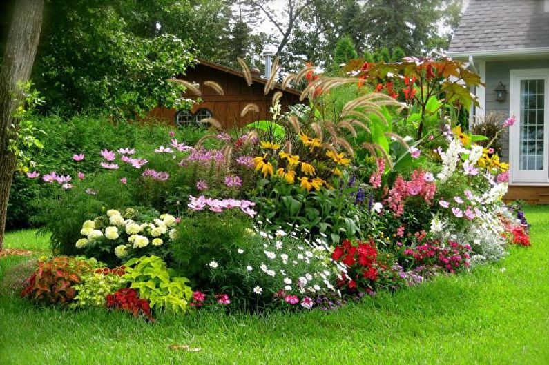 Mixborder - Parterre de fleurs au chalet, idées d'aménagement paysager