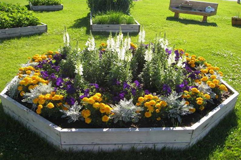 Modüler çiçek tarhları - Ülkede Flowerbed, peyzaj tasarımı için fikirler