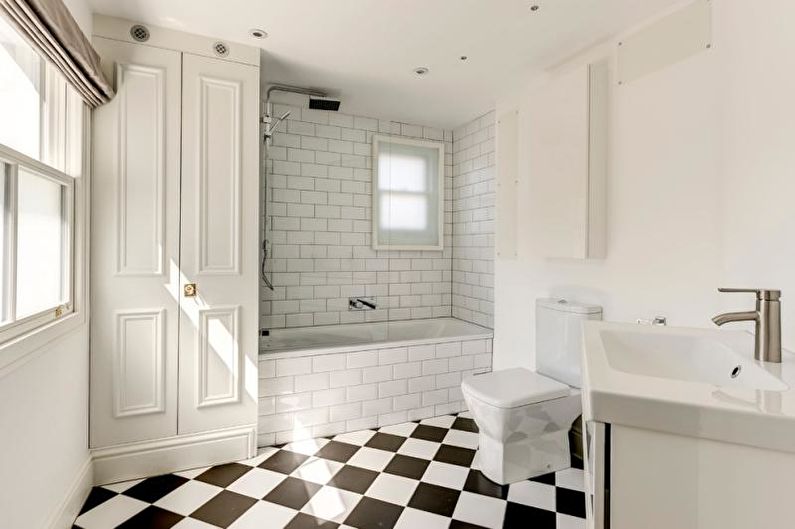 Salle de bain blanche dans un style moderne - Design d'intérieur