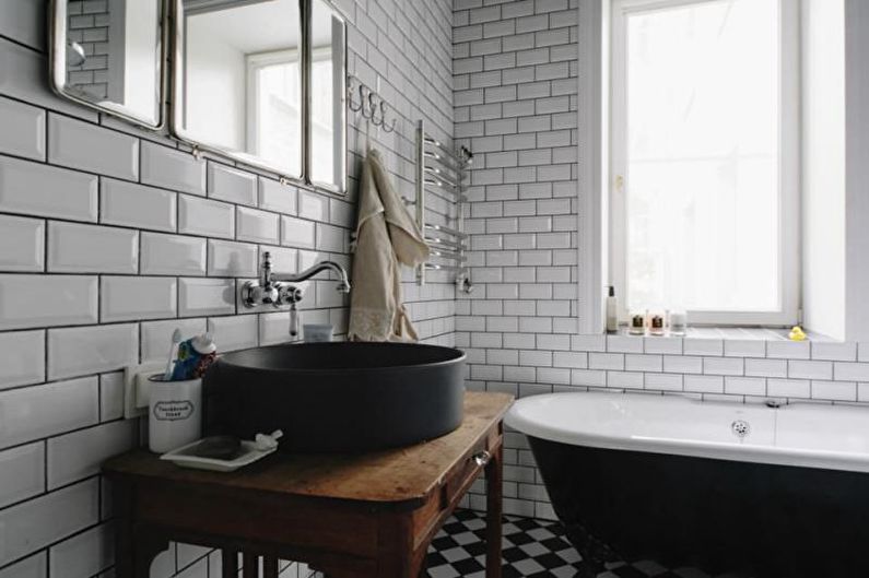 Banyo ng White Loft Style - Disenyo sa Panloob