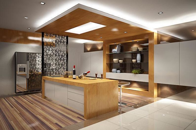 Reka bentuk dalaman studio dapur - foto