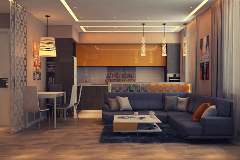 Design de interiores de um apartamento em estilo moderno - foto