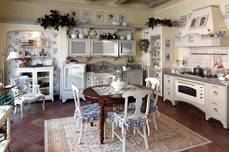 Kusina - Disenyo ng estilo ng apartment na Provence