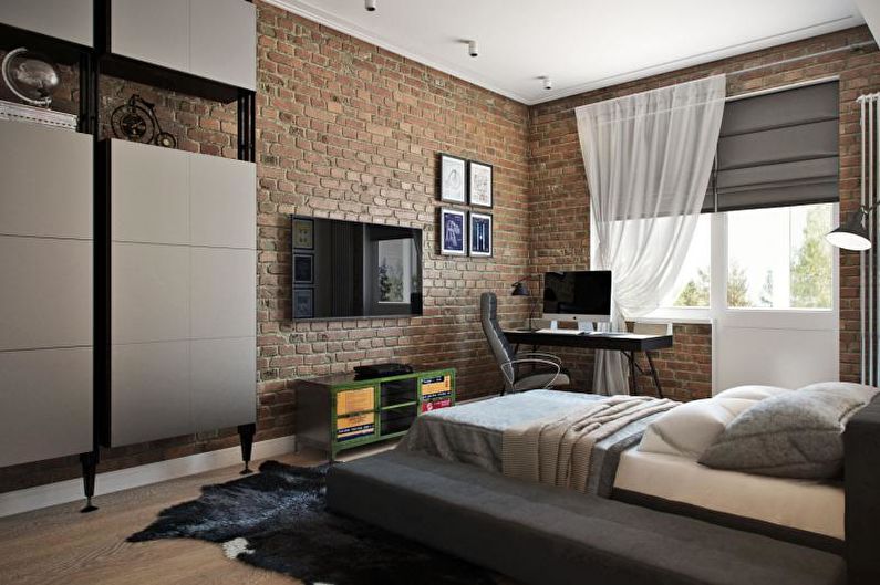 Habitación estilo loft para adolescentes - Diseño de interiores