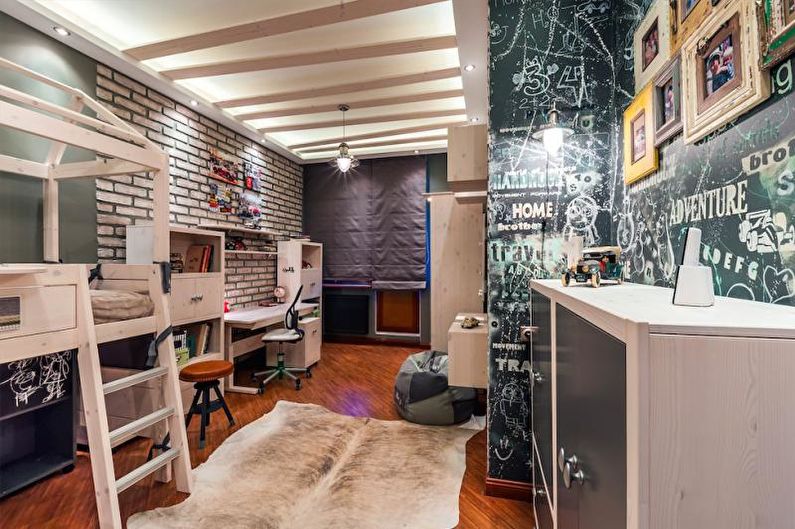 Loft Style Teenage Boy Room - Disenyo sa Panloob