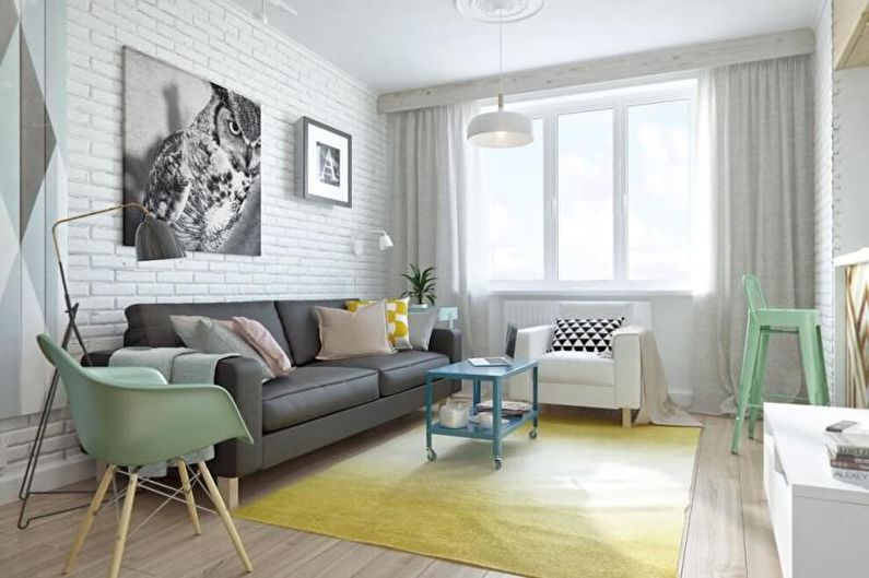 Skandinavisk stil lejlighed interiørdesign - foto