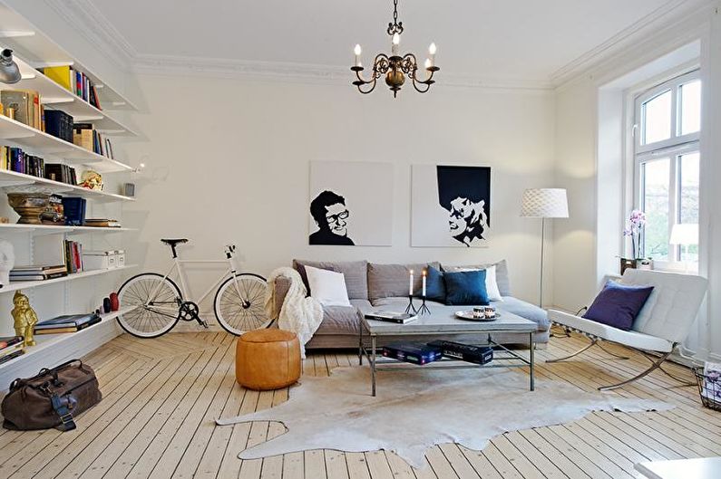 Ang disenyo ng interior ng estilo ng Scandinavian - larawan