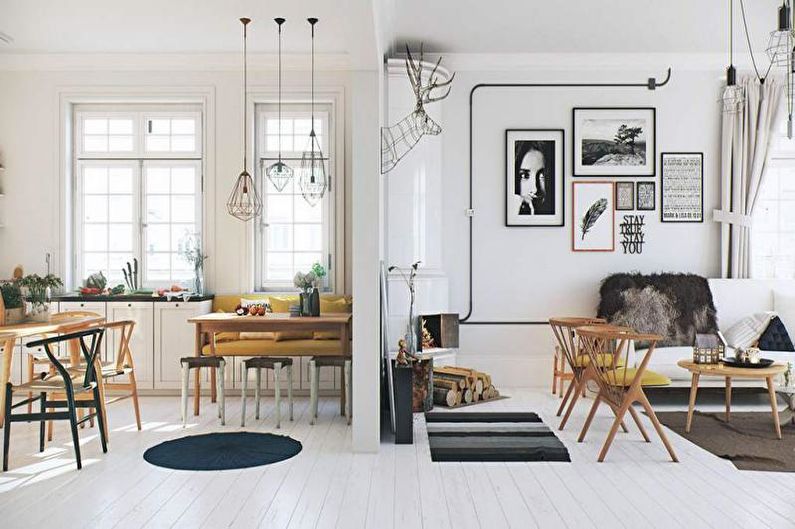 Scandinavisch stijl appartement interieur - foto