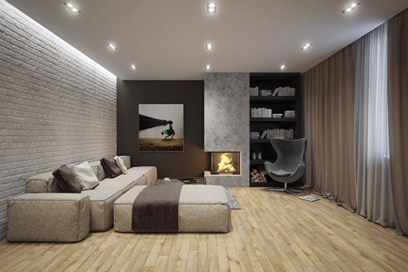 Minimalism Style in the Interior - Ceiling Finish