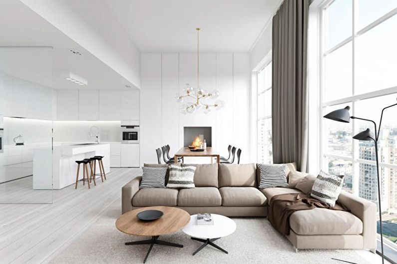 Minimalismo estilo sala design de interiores - foto