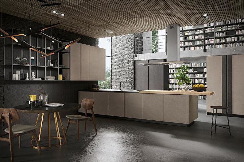 Interior design kitchen in the style of minimalism - photo