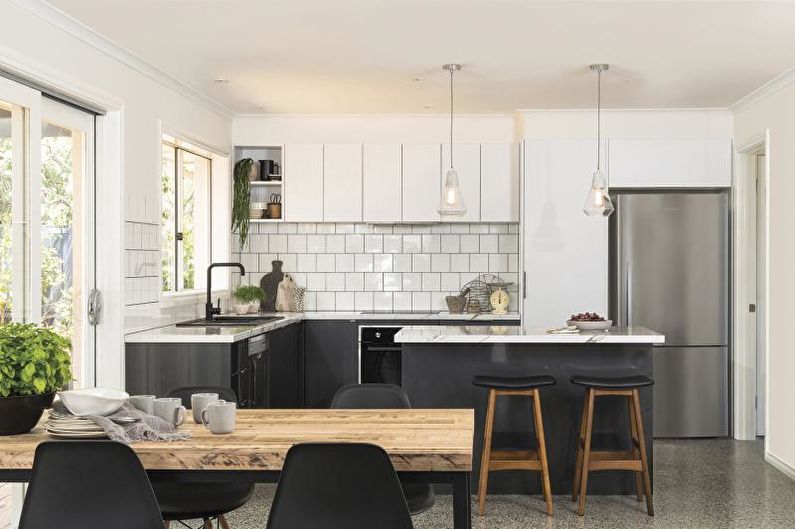 Cozinha de design de interiores no estilo do minimalismo - foto