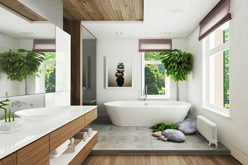 Diseño de interiores de baño de estilo minimalista - foto