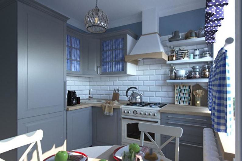 Gray kitchen in provence style - Interior Design