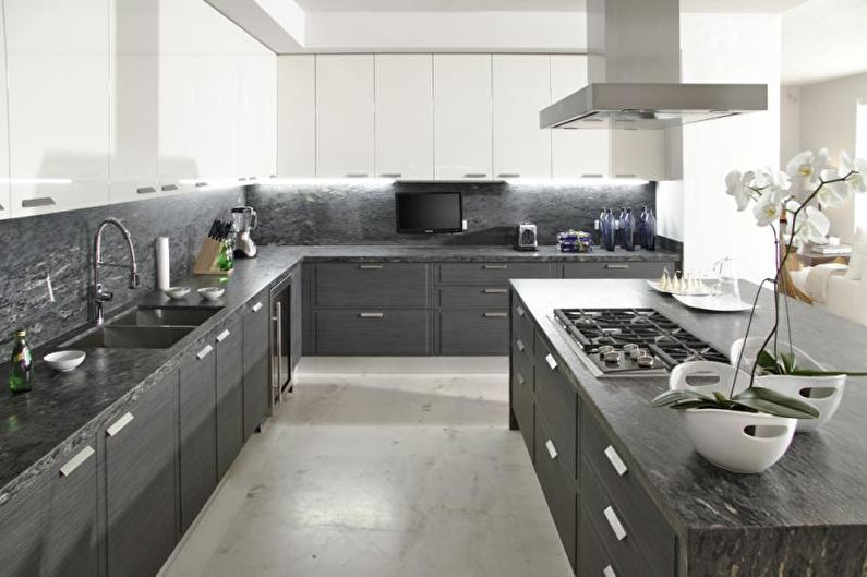 Gray Kitchen Design - Textiles and Decor