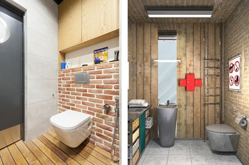 Kleine loft-stijl toilet - interieur