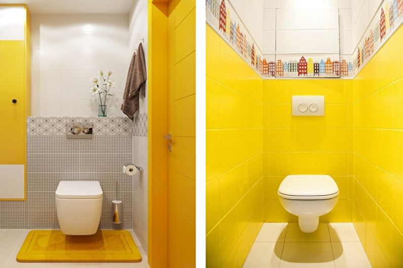 Yellow Small Toilet - Interior Design