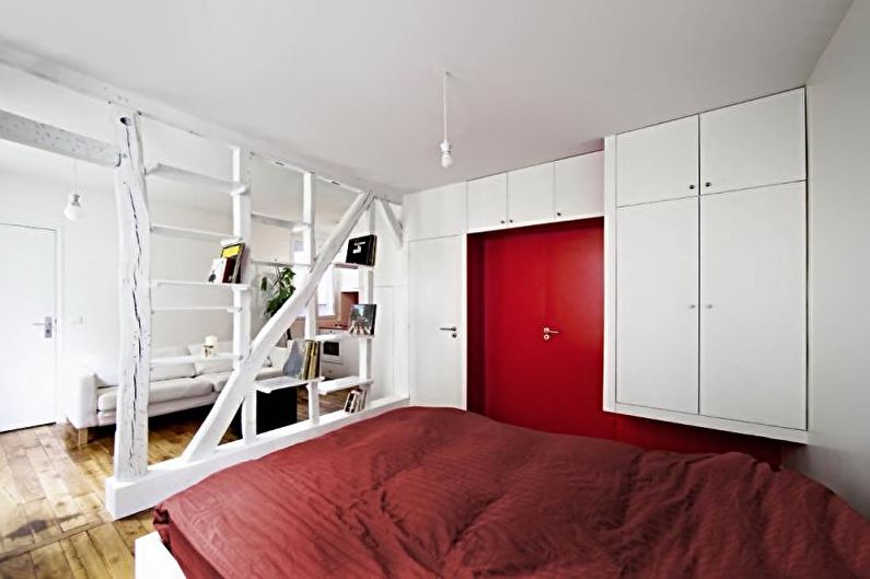 Zonificación de la sala de estar-dormitorio - foto