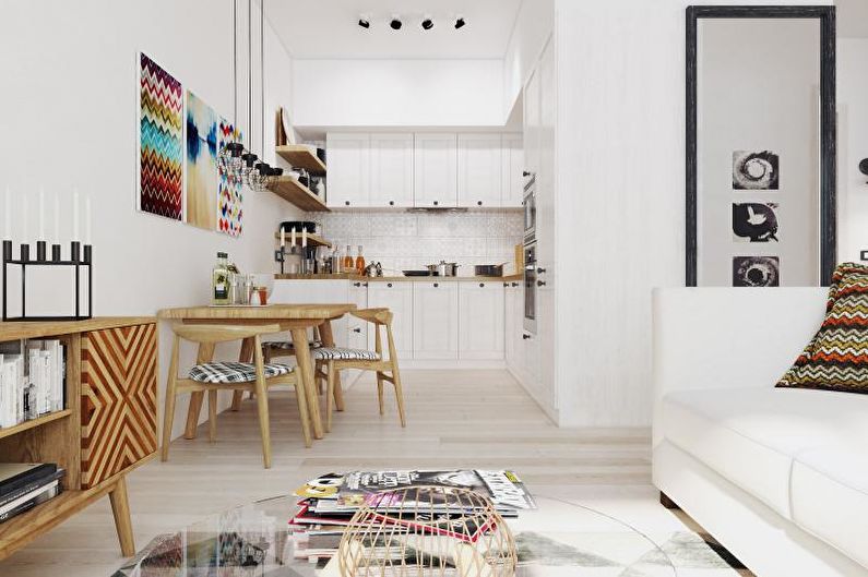 Petit apartament d'estil escandinau: interiorisme