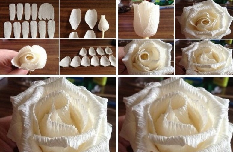 Flors de paper de bricolatge - Roses