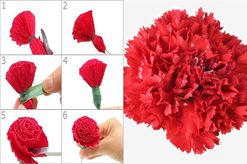 Mga Carnations - Mga Bulaklak sa DIY Paper