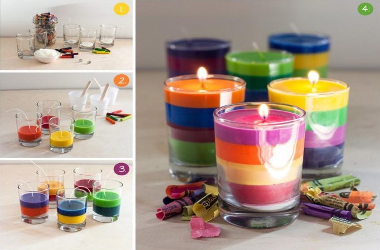 Velas coloridas - Velas decorativas DIY